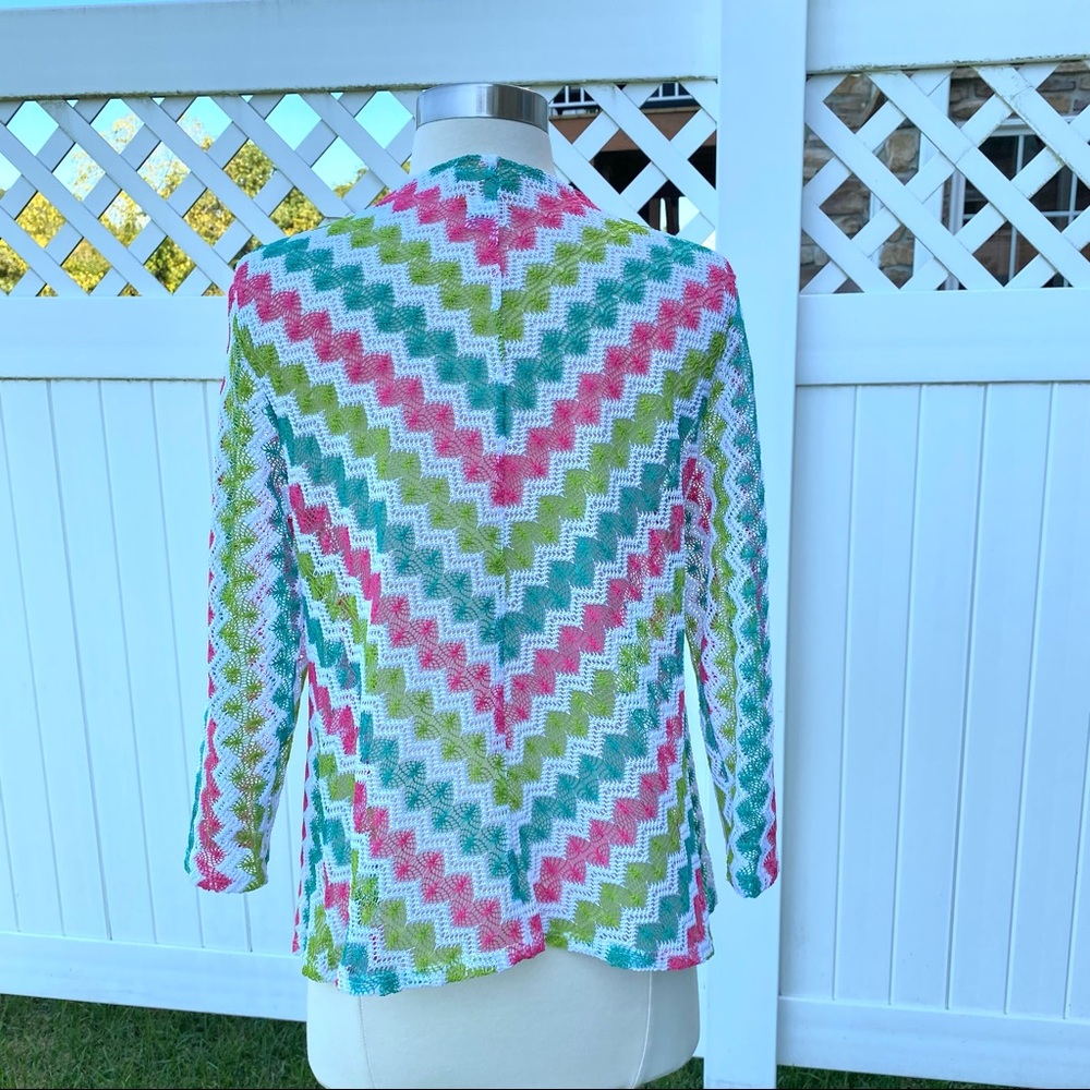 Ruby Rd. Open Front Knit Colorful Cardigan - Picture 9 of 16